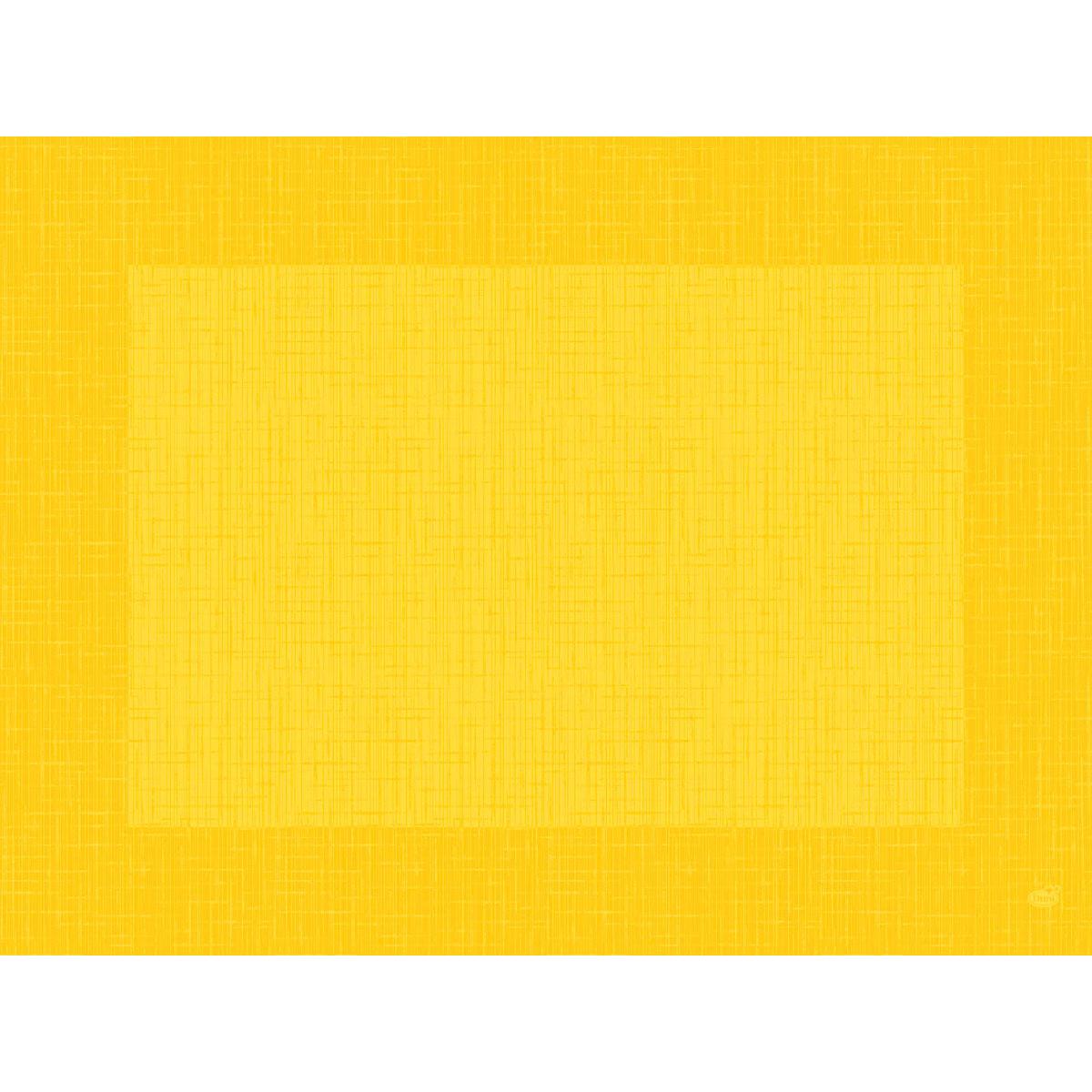The discontinued items: Dunicel placemats Linnea yellow by Duni GmbH are rectangular 30 x 40 cm large yellow placemats with a subtle texture pattern and a slightly darker edge. The package contains 100 pieces.