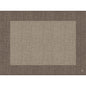 A minimalist, geometric image shows a square, beige surface with a woven texture, centered on a darker brown background, reminiscent of the grid-like design of the Dunicel placemats 30 x 40 cm Linnea greige by Duni GmbH (100 pieces).