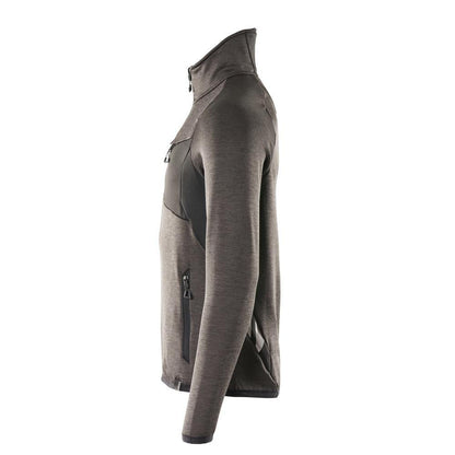 Fleece sweater with short zip microfleece jacket
