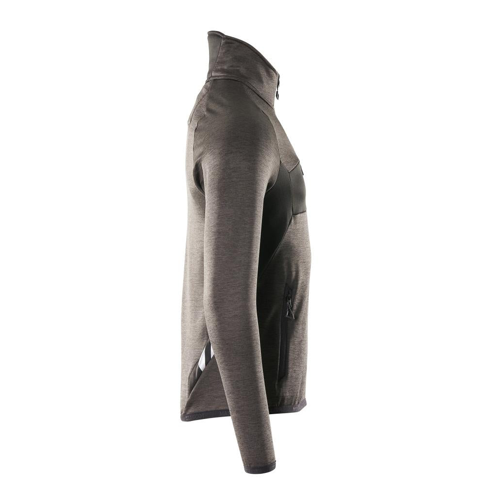 Fleece sweater with short zip microfleece jacket