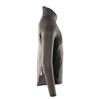 Fleece sweater with short zip microfleece jacket