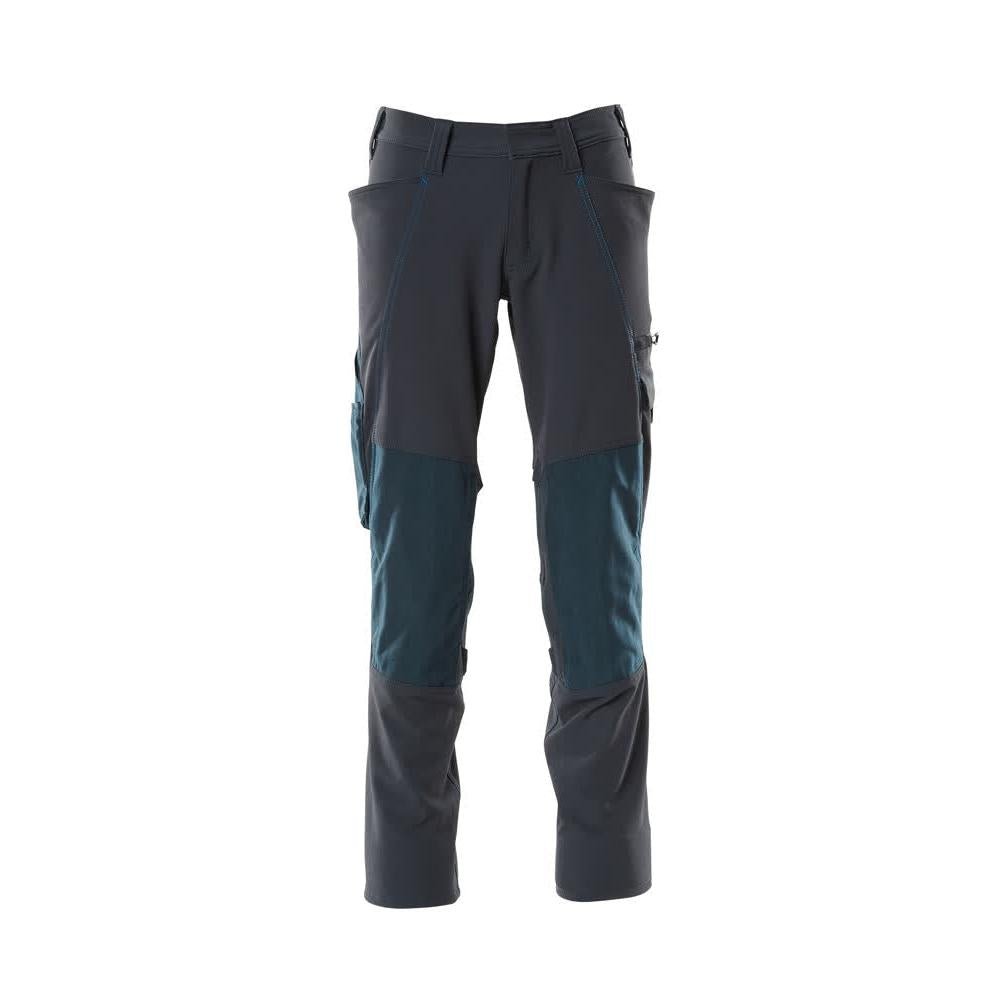 Pants, knee pockets, ULTIMATE STRETCH pants, black-blue