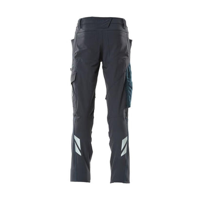 Pants, knee pockets, ULTIMATE STRETCH pants, black-blue