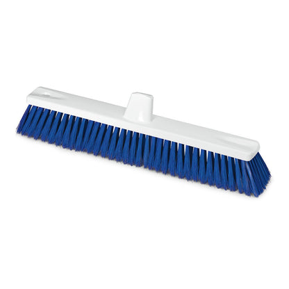 The Nölle Profi Brush HACCP large area broom with 0.25 mm soft blue bristles is depicted without a handle on a white background - ideal for hygienic cleaning in professional settings. Brand: Nölle Profi Brush Bürsten- & Pinseltechnik e.K.
