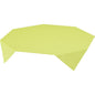 The Dunisilk MD 84x84 cm tablecloth Linnea kiwi by Duni GmbH, made of high-quality fabric, covers the table with its bright yellow-green hue and angular, draped corners. The package contains 20 pieces.