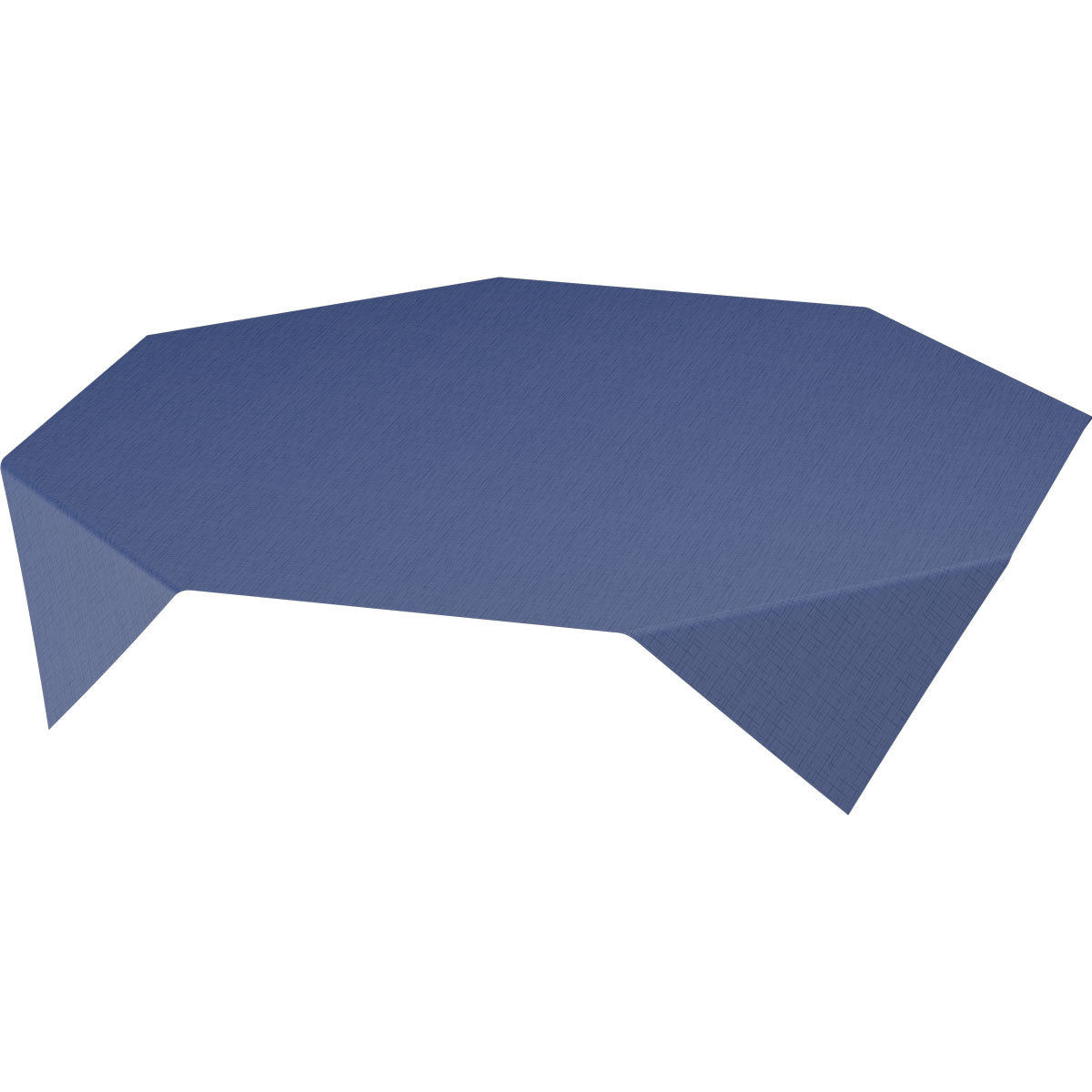 The Dunisilk MD tablecloth from Duni GmbH is 84x84 cm in size, features an elegant Linnea dark blue design, and is delivered in a pack of 100.