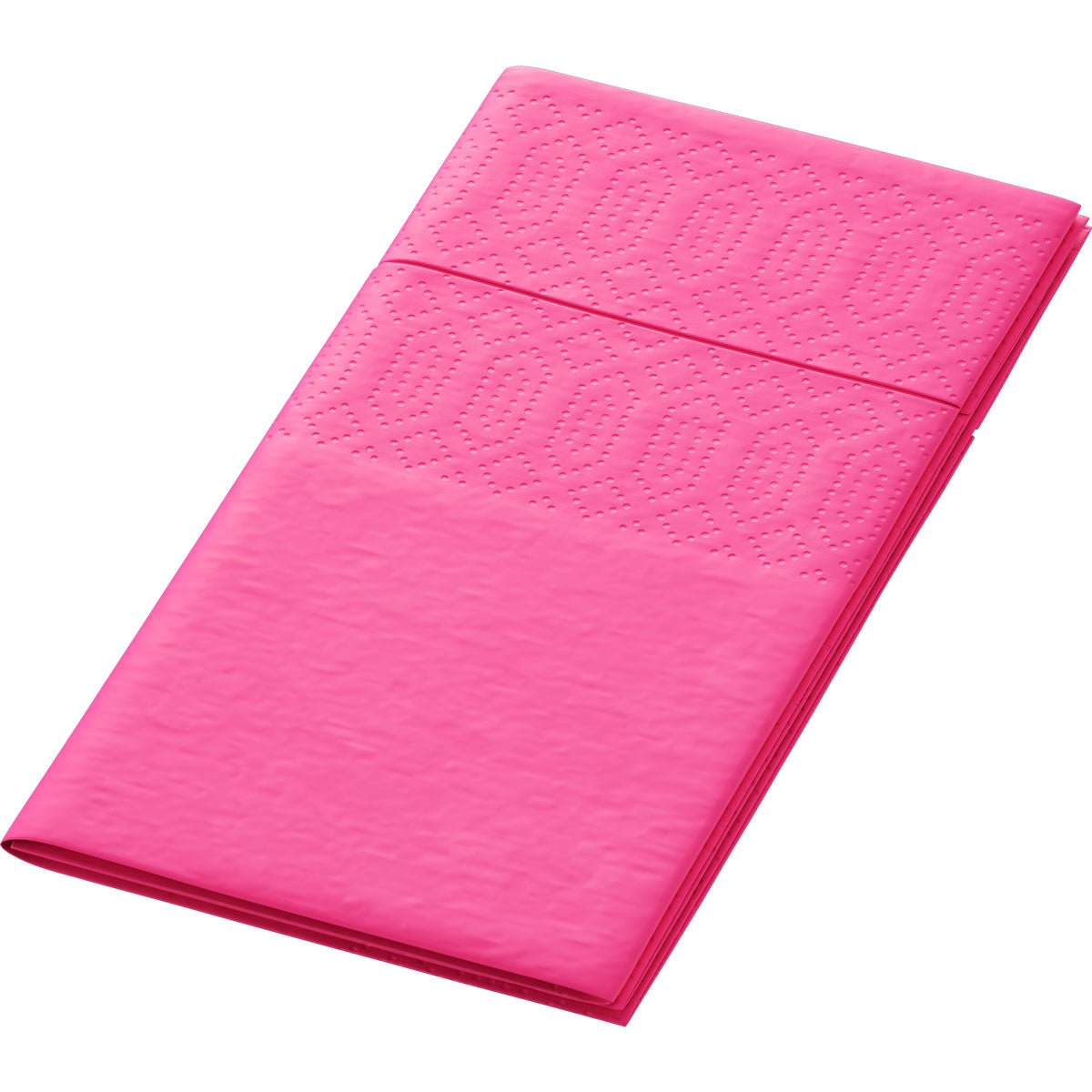 A pack of 250 high-quality Duni GmbH Zellt.Serv.33x33 3-ply 1/8KF fuchsia napkins, folded to 33x33 cm, with a textured, patterned surface on a white background.