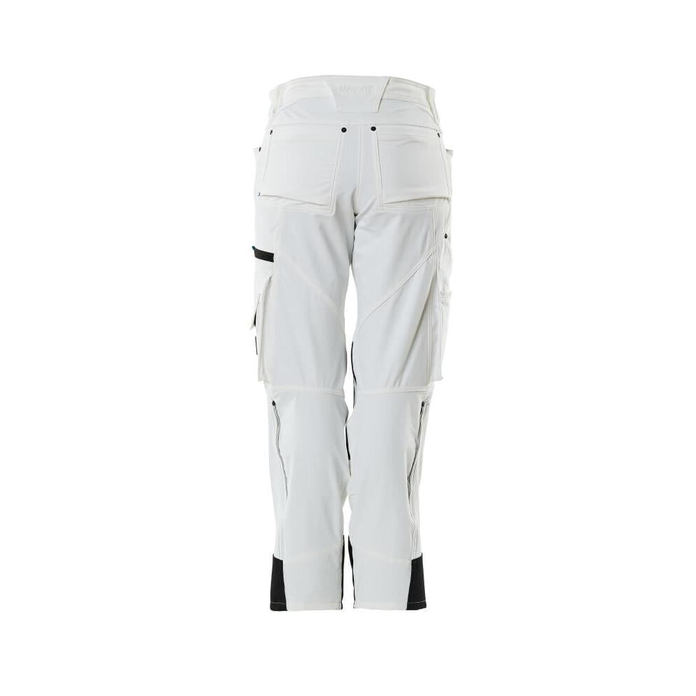 Pants with knee pockets, women, diamond pants, white