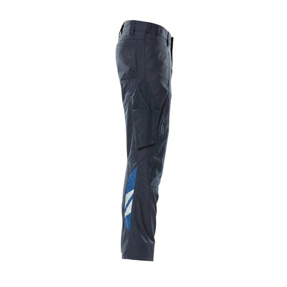 Trousers with knee pockets, extra light trousers, black-blue