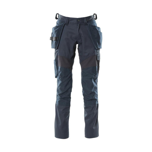 Trousers with hanging pockets, stretch inserts trousers