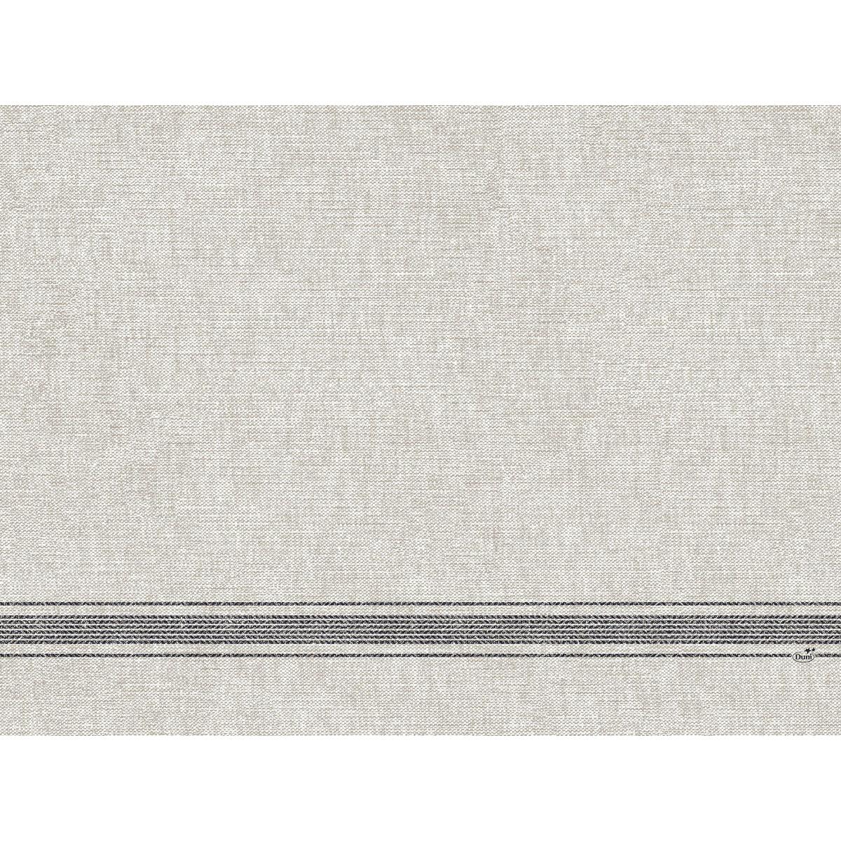 The Dunicel placemats 30 x 40 cm Cocina black from Duni GmbH have a beige textured surface with five parallel black stripes in the lower area, a plain background, and are delivered in a pack of 100.