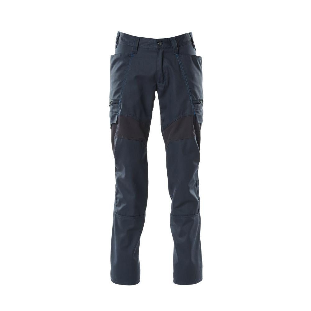 Trousers, thigh pockets, stretch inserts trousers, black-blue