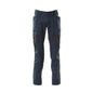 Trousers, thigh pockets, stretch inserts trousers, black-blue