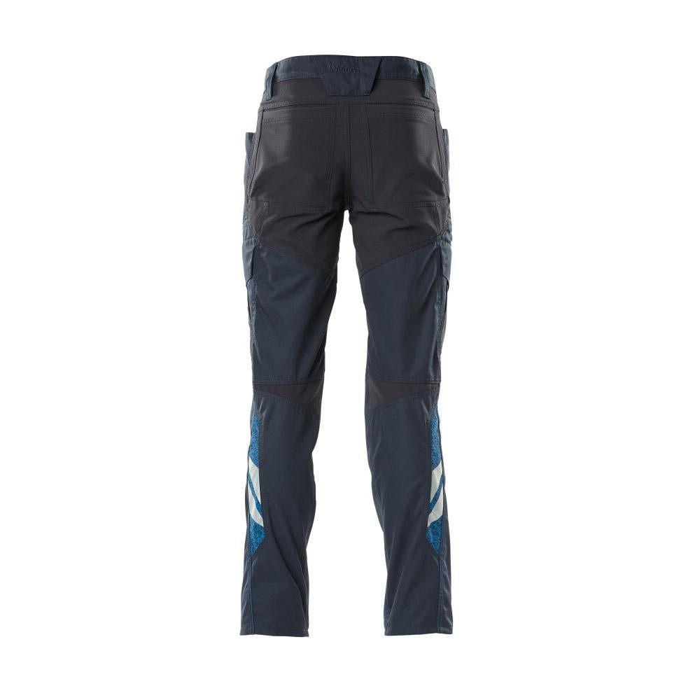Trousers, thigh pockets, stretch inserts trousers, black-blue