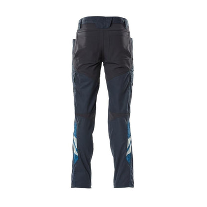 Trousers, thigh pockets, stretch inserts trousers, black-blue