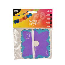 The PAPSTAR paper garland (Ø 11.5 cm, 4 m) by PAPSTAR GmbH is a festive decoration in a clear plastic bag. The packaging shows celebrating people and highlights the brightly colored design and the length of 4 meters.