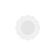 The PAPSTAR round plate and cup doily Ø 12 cm, white (250 pieces, shrink wrap) by PAPSTAR GmbH has a round white design with a lace-like edge - ideal as an elegant doily for cups or plates.
