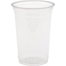 Ein Duni GmbH rPET Glas Crystal 300 ml Transparenter Einwegbecher steht aufrecht vor weißem Hintergrund. Die Packung enthält 65 Stück.