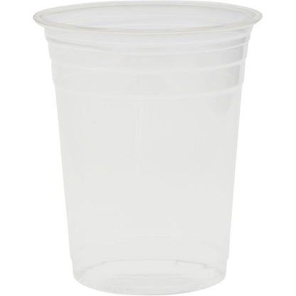 Die Glas Crystal Transparent Tasse der Duni GmbH, gefertigt aus hochwertigen Materialien mit leicht ausgestelltem Rand, steht leer vor einem schlichten weißen Hintergrund.