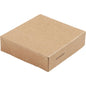 A simple, square, brown Viking Cube Mini Lid Box made of cardboard/PLA (75x75x20mm) by Duni GmbH, environmentally friendly and ideal for sustainable packaging - available in a pack of 300 pieces.