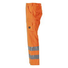 Trousers, thigh pockets, plain trousers, hi-vis orange