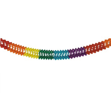 The PAPSTAR garland "Rainbow" (paper, Ø 16 cm, 6 m long) from PAPSTAR GmbH features a vibrant diamond pattern in rainbow colors - perfect as an eye-catching decoration against a simple white background.