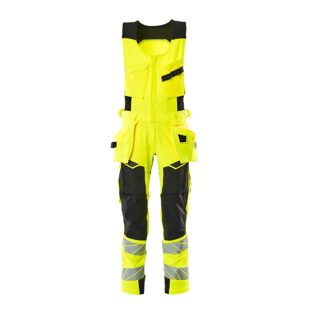 Combination trousers, hanging pockets, ULTIMATE STRETCH combination trousers, hi-vis yellow/black