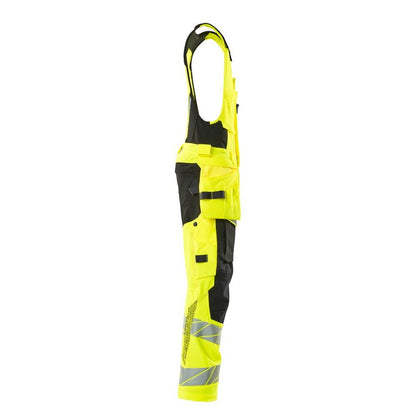 Combination trousers, hanging pockets, ULTIMATE STRETCH combination trousers, hi-vis yellow/black