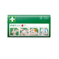A green Cederroth 4-in-1 blood stopper pack (1 piece) from Orkla Wound Care AB, depicted with an illustrated guide for wrapping the hand, securing a bandage, treating burns, and making an arm sling. Shown on a white background.