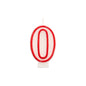 The PAPSTAR number candle 7.3 cm in white with a red edge from PAPSTAR GmbH in the shape of the number zero is ideal for birthdays and anniversaries. Photographed on a plain white background.