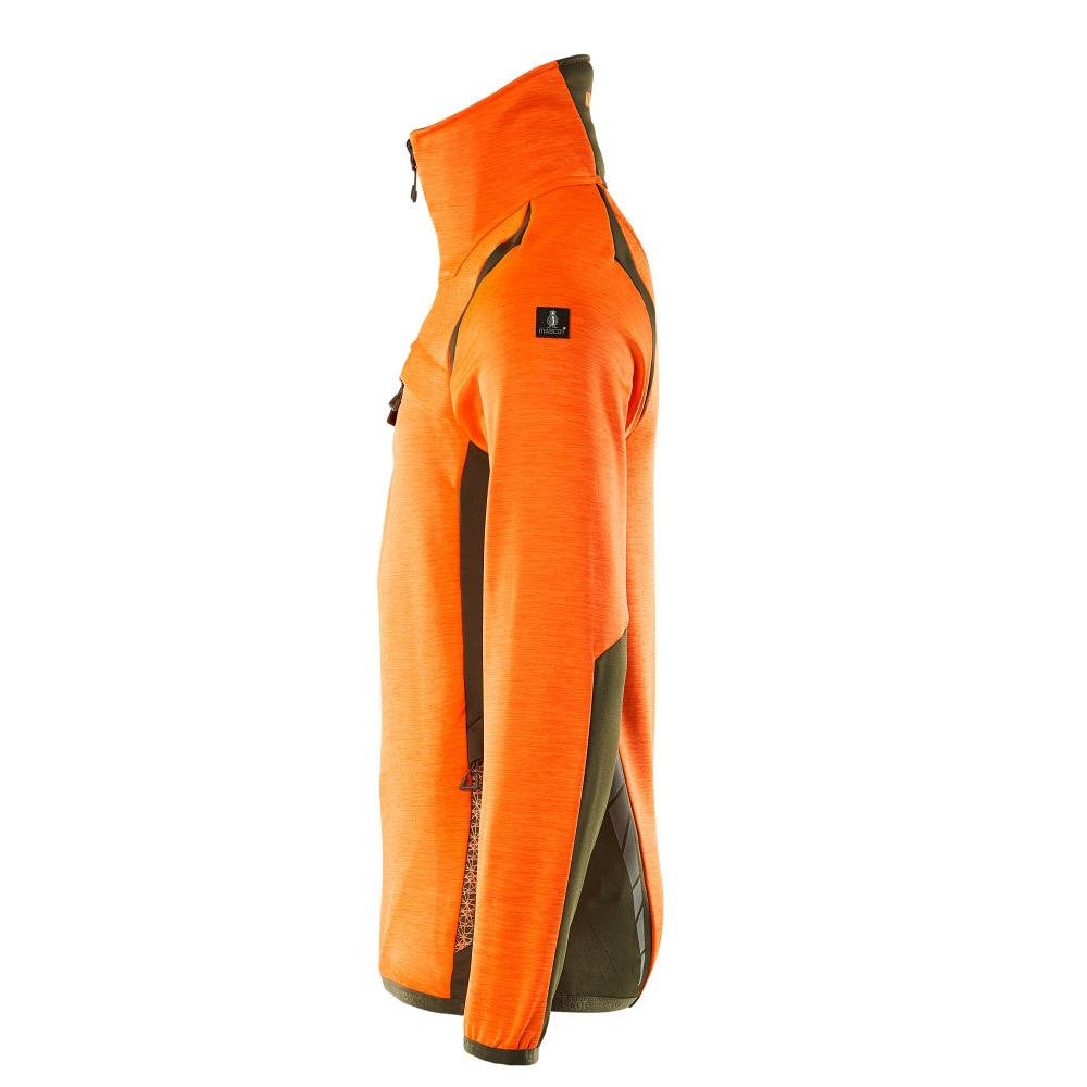 Fleece sweater with short zip microfleece jacket