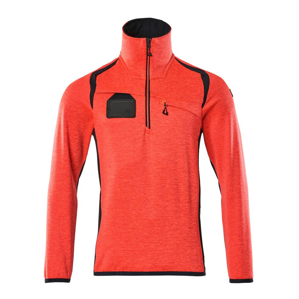 Fleece sweater with short zip microfleece jacket