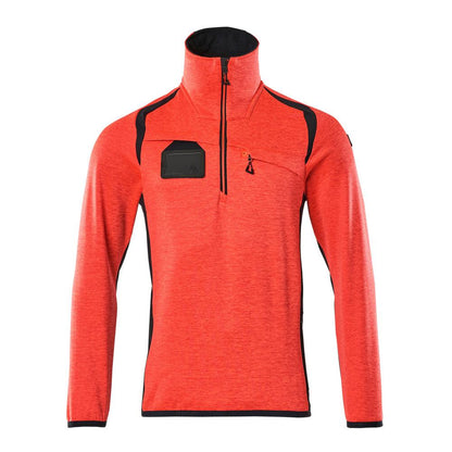 Fleece sweater with short zip microfleece jacket