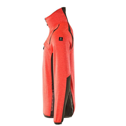 Fleece sweater with short zip microfleece jacket