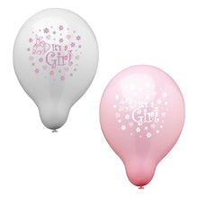 PAPSTAR Balloons Ø 25 cm "It's a girl" by PAPSTAR GmbH in a pack of 12, with butterflies, hearts, and flowers - perfect for girls' parties or as baby shower decoration.