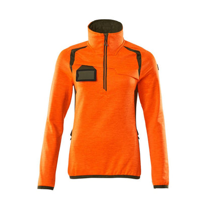 Fleece sweater with short zipper, women's microfleece jacket