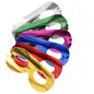 Six colorful PAPSTAR GmbH face masks "Metallic" assorted colors (6 pieces) with eye holes and white rubber band, perfect for parties or celebrations. Each mask comes in a metallic finish and is delivered in a convenient pouch.