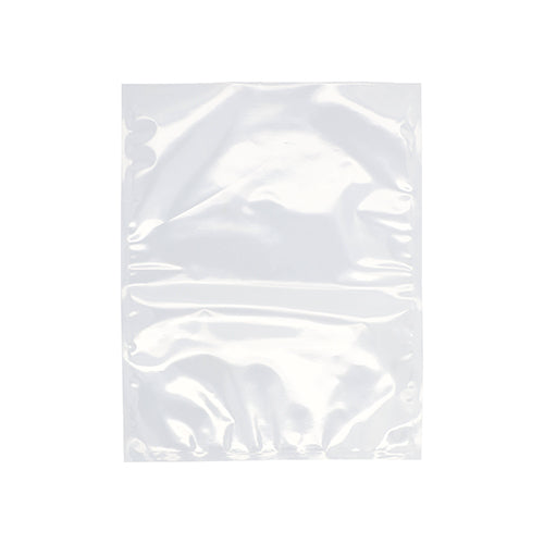 The Starpak 100 vacuum seal bag, PA / PE transparent - a clear, rectangular bag with sealed edges and a glossy surface - is shown against a plain white background, perfect for storing food with a chamber vacuum sealer.