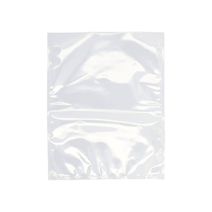 The Starpak 100 vacuum seal bag, PA / PE transparent - a clear, rectangular bag with sealed edges and a glossy surface - is shown against a plain white background, perfect for storing food with a chamber vacuum sealer.