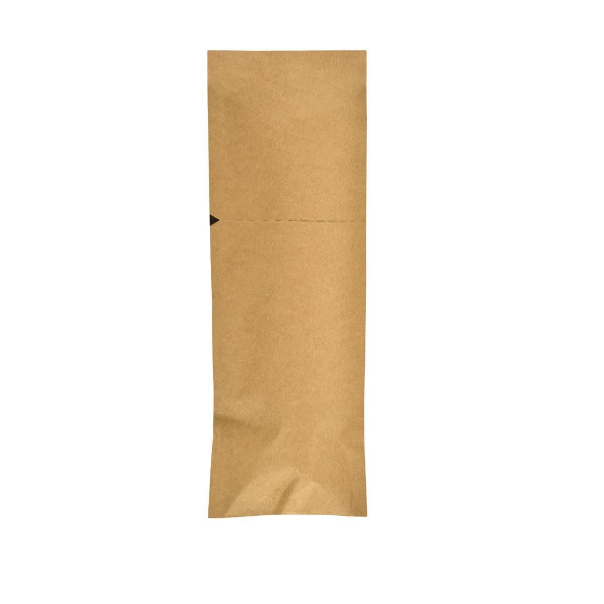 The SACCHETTO resealable 250x85 mm from Duni GmbH is a brown, rectangular paper bag with a center seam and resealable closure - ideal for environmentally friendly packaging. Pack of 100 pieces, EcoEcho.