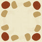 A square frame with a beige background, bordered by brown circles and light brown ovals, is perfect as a Duni GmbH Dunicel tablecloth 84 x 84 cm Earthy Pack (20 pieces) table decoration.