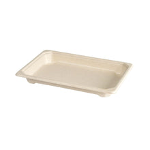 Das Duni GmbH Bagasse Sushi Tablett braun, klein (335 ml, 184x128x22 mm) ist rechteckig mit erhöhtem Rand, kompostierbar und ideal für den nachhaltigen Sushi Take-Away. Verkauft in Packungen zu 100 Stück.