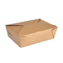 A closed cardboard box Bio LARGE 1950 ml from Duni GmbH made of FSC-certified brown cardboard with PLA coating and folded flaps, presented on a white background. The package contains 50 pieces. Dimensions: 216x157x64 mm.