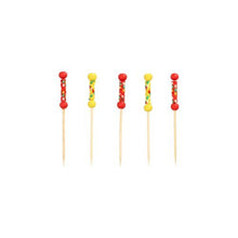 PAPSTAR Finger food pickers "Mexico" (7.5 cm), pack of 40, by PAPSTAR GmbH - perfect for parties and the stylish presentation of dishes with decorative red and yellow bead handles.