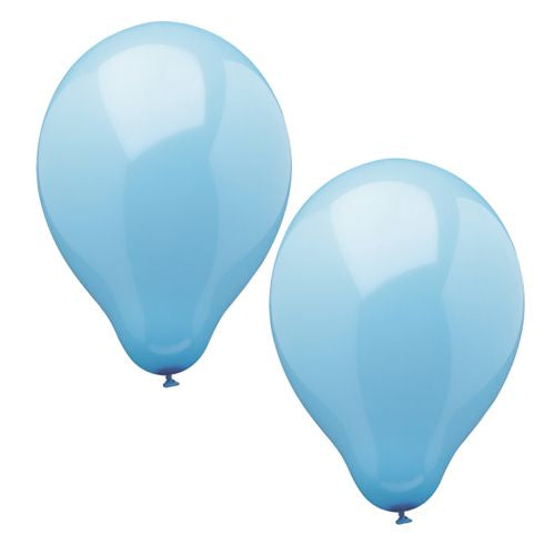 Ten high-quality PAPSTAR balloons (Ø 25 cm) in light blue from PAPSTAR GmbH, shiny and ideally knotted – perfect for stylish decorations against a white background.