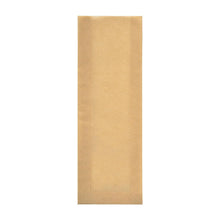 A rectangular, brown Ovenbag tall paper (105x40x320) from Duni GmbH is depicted unused against a white background. The bag made of coated paper has a smooth surface without handles or branding. Sold in packs of 600 pieces.