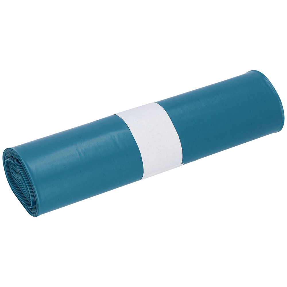 A rolled-up blue DEISS 20025 (480x650 mm Type 70) bag roll from EMIL DEISS KG, with a white paper band in the middle, depicted on a plain white background. The roll contains 25 bags.