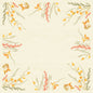 The Dunicel table cover 84x84 Fall Beauty by Duni GmbH has a beige background, bordered with bright autumn leaves and a soft watercolor effect, perfect for autumn table decoration. The package contains 20 pieces.