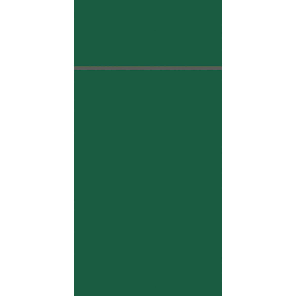 A solid dark green rectangle fills most of the image, bordered by white sides and topped with a thin gray line - a nod to the elegance and sustainability of the Bio Duniletto Slim 400 x 330 mm table decoration from Duni GmbH.