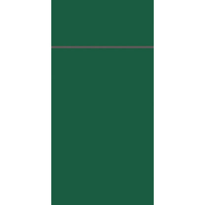 A solid dark green rectangle fills most of the image, bordered by white sides and topped with a thin gray line - a nod to the elegance and sustainability of the Bio Duniletto Slim 400 x 330 mm table decoration from Duni GmbH.